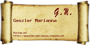 Geszler Marianna névjegykártya